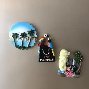

3d Resin Fridge Magnets Singapore Philippines Travel Souvenir Refrigerator Magnet Sea View Message Sticker Home Decor Gift Ideas