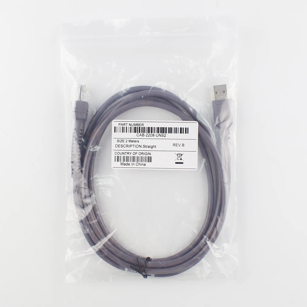 Nova 2m Cabo de Dados Usb de Código de Barras Scanner de Código de Barras Scanner para Symbol Cba-u01-s07zar Ls2208 Ls4208 Ds6708 Ls1203 Cabo - Imagem 4
