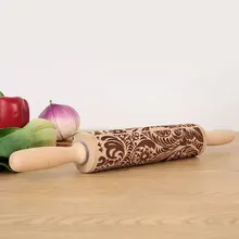 Рождественский торт Пряничный деревянный Скалка Bakng плесень тиснение плесень Красивые вечерние кухонный инструмент "сделай сам" резьба