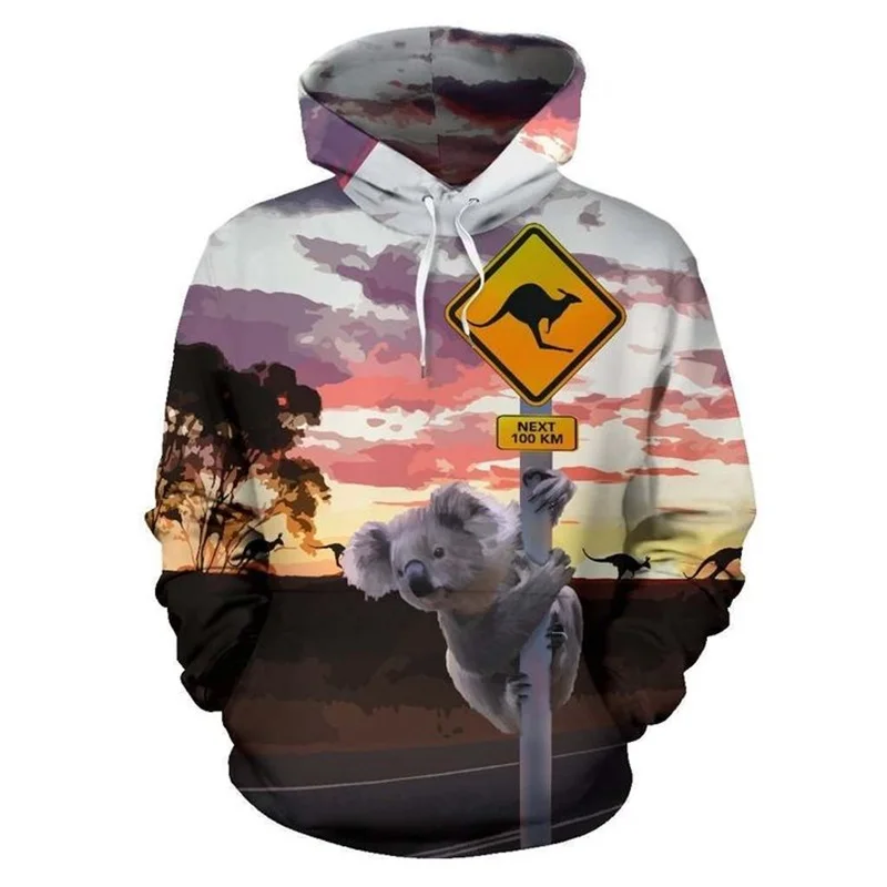 2020 Fashion Men hoodies Koala And Kangaroo 3D Printed Harajuku