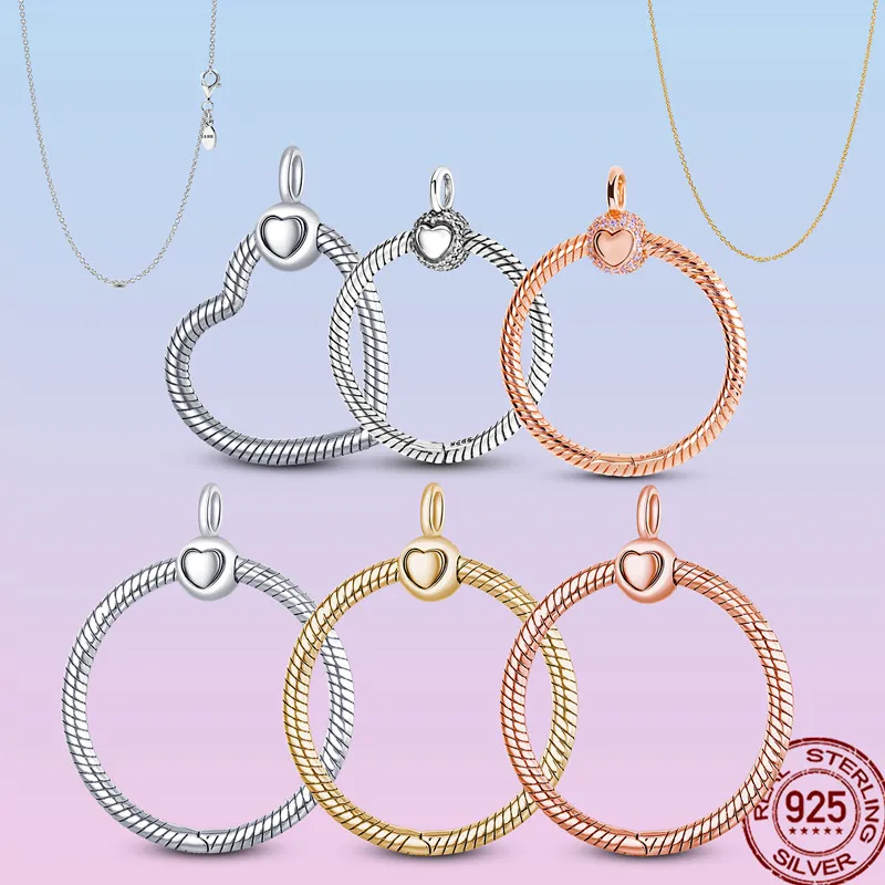 Минимализм Стерлинговое Серебро 925 пробы подвеска O Charm Fit Original ожерелье Пандора