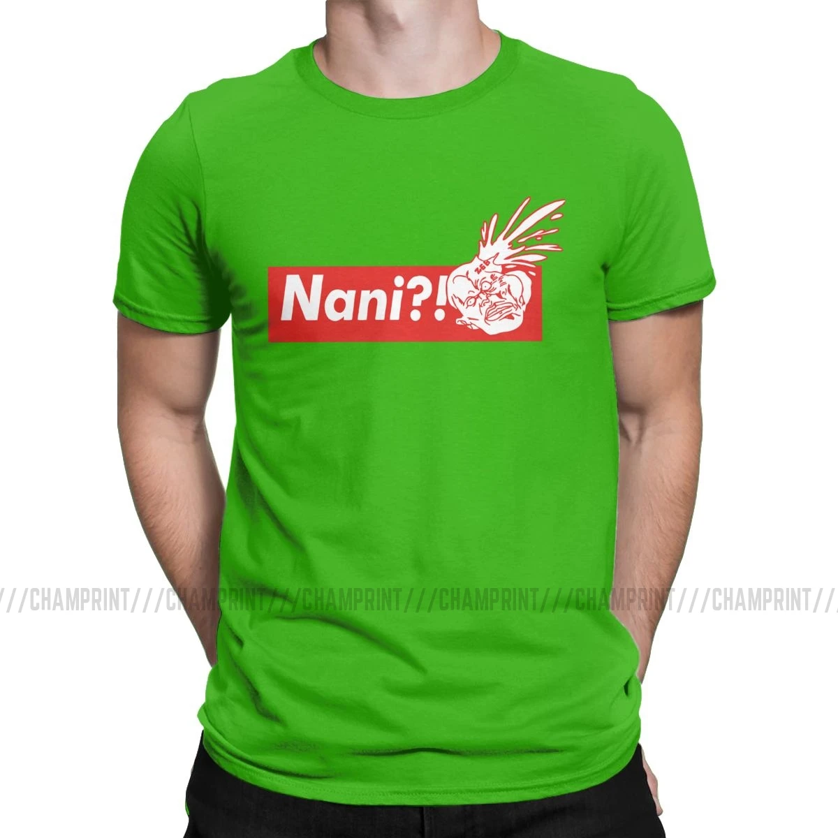 Nani Hokuto No Ken Kenshiro, футболка, мужская, хлопок, винтажные футболки, Fist of the North Star, футболка, короткий рукав, одежда - Цвет: Зеленый
