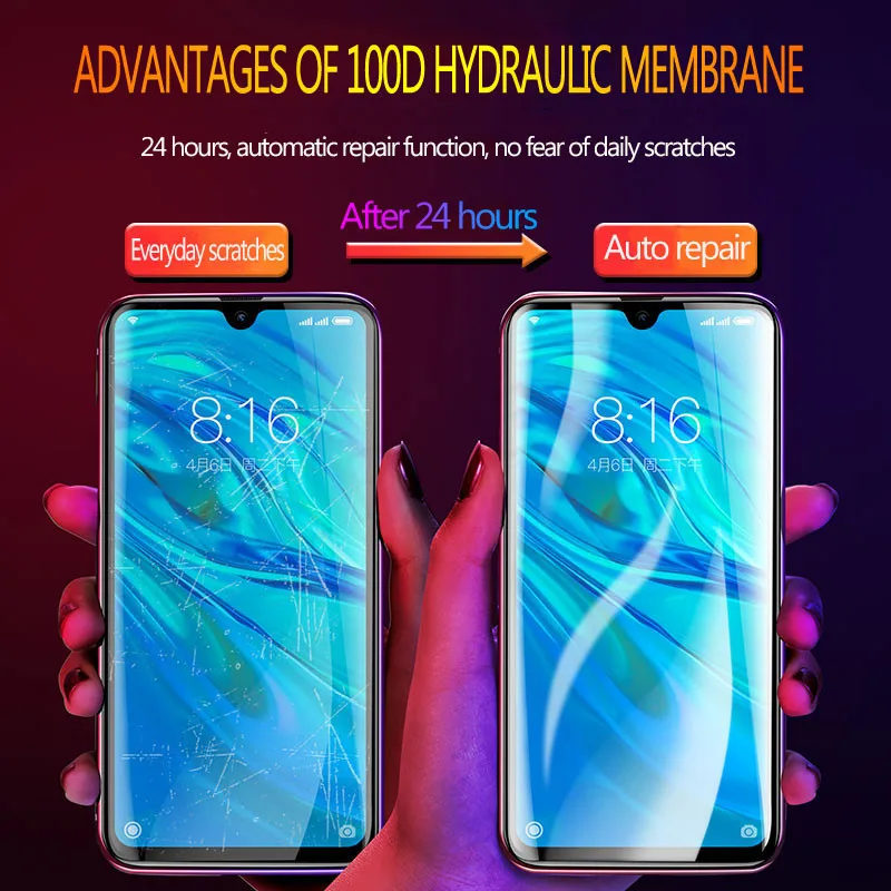 Защитная пленка 100D Гидрогелевая для Huawei P30 Lite Mate 10 20 30 Pro Nova 5t P Smart 2019 не