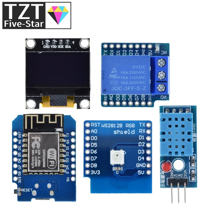 Плата для разработки WeMos D1 Mini WIFI ESP-12 ESP-12F CH340G CH340 V2 USB ESP8266 3 В с контактами |