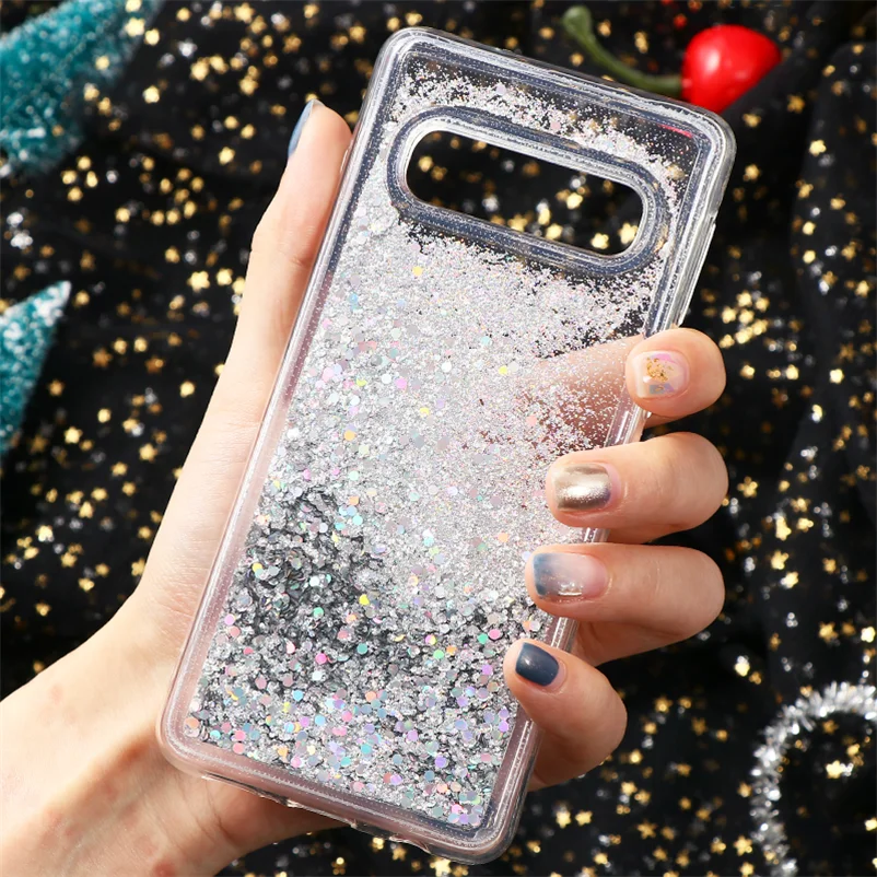 С рисунком рождественского оленя чехол для samsung Galaxy A50 S10 S8 S9 плюс J3 J5 A5 A7 A6 плюс A9 Note 8 9 сыпучий песок с блестками чехол - Цвет: Quicksand