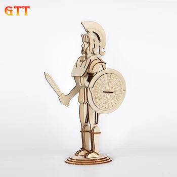 

DIY Kids 3DDIY Wooden Puzzle Roman Soldier Model Assembling free shipping Building Kits Educational model building free shipping