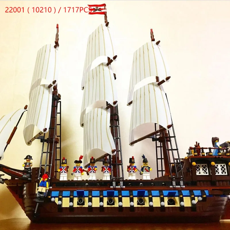 22001 16002 16006 16009 16016 16051 70810 70618 4184 4195 10210 83015 21313 22001 06057 Карибского моря корабль блоки, Детские кубики, игрушки для оптоволоконного кабеля - Цвет: 22001