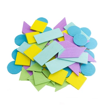 

NICEXMAS 50pcs Toys Wooden Practical Primary School Attractive Math Toy Educational Toy Geometry Slice Playing Geometry Toy