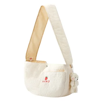 Handmade Pet Dog Puppy Kitten Carrier Outdoor Travel Handbag Canvas Single Shoulder Cat Bag Sling Comfort Tote Bag Breathable 6