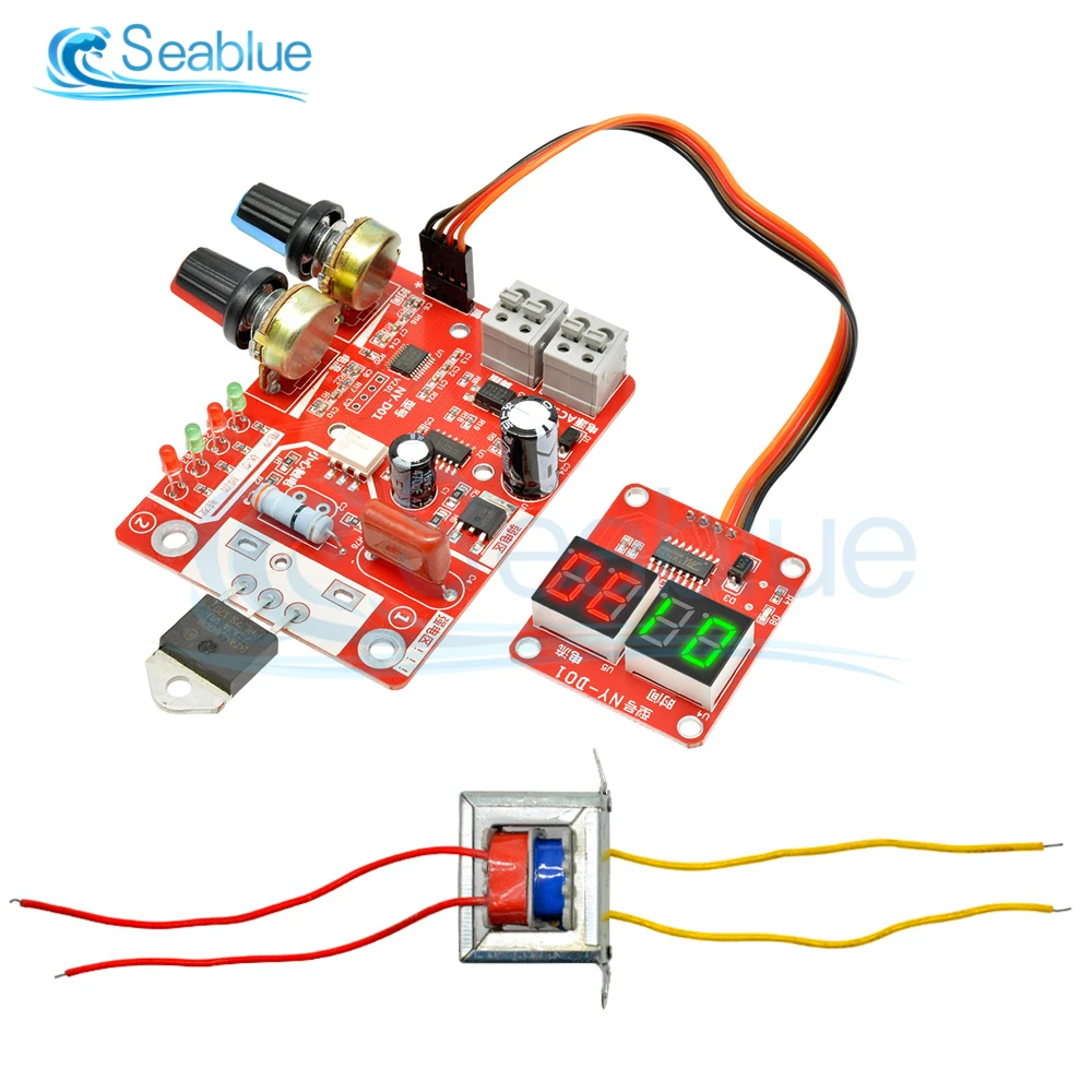 40A/100A Spot Welding Machine Control Board Spot Welding time And Current Controller Timing Current With Digital Display spot welding machine control board welder40a 100a ac 110v 220v to 9v transformer controller board timing current time current