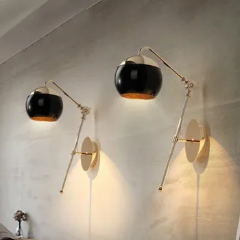 

Modern Art Black Glass Ball Home Dining Room Wall Lamp Balcony Lights Kitchen Fixtures Deco Wall Lights Lighting MJ708