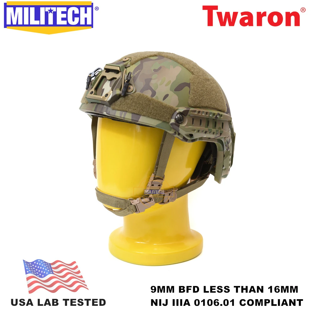 MILITECH Ballistic Helmet NIJ Level IIIA 3A 0106.01 FAST OCC Dial High Cut XP Cut Aramid Bulletproof Helmet