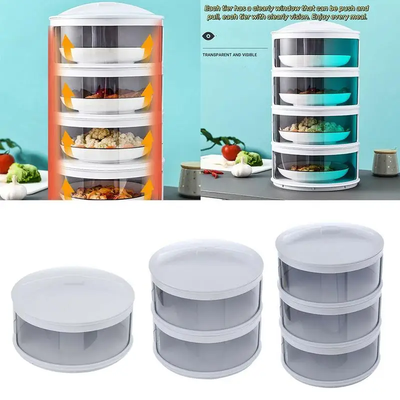 

Multi-layer Transparent Stackable Food Insulation Cover Dustproof for Home Kitchen Refrigerator