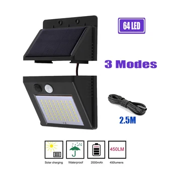 

Solar Street Light Outdoor 64/30 LED PIR Motion Sensor Solar Lamp Outdoor light wall lamp Waterproof Energy For Home Garden opti