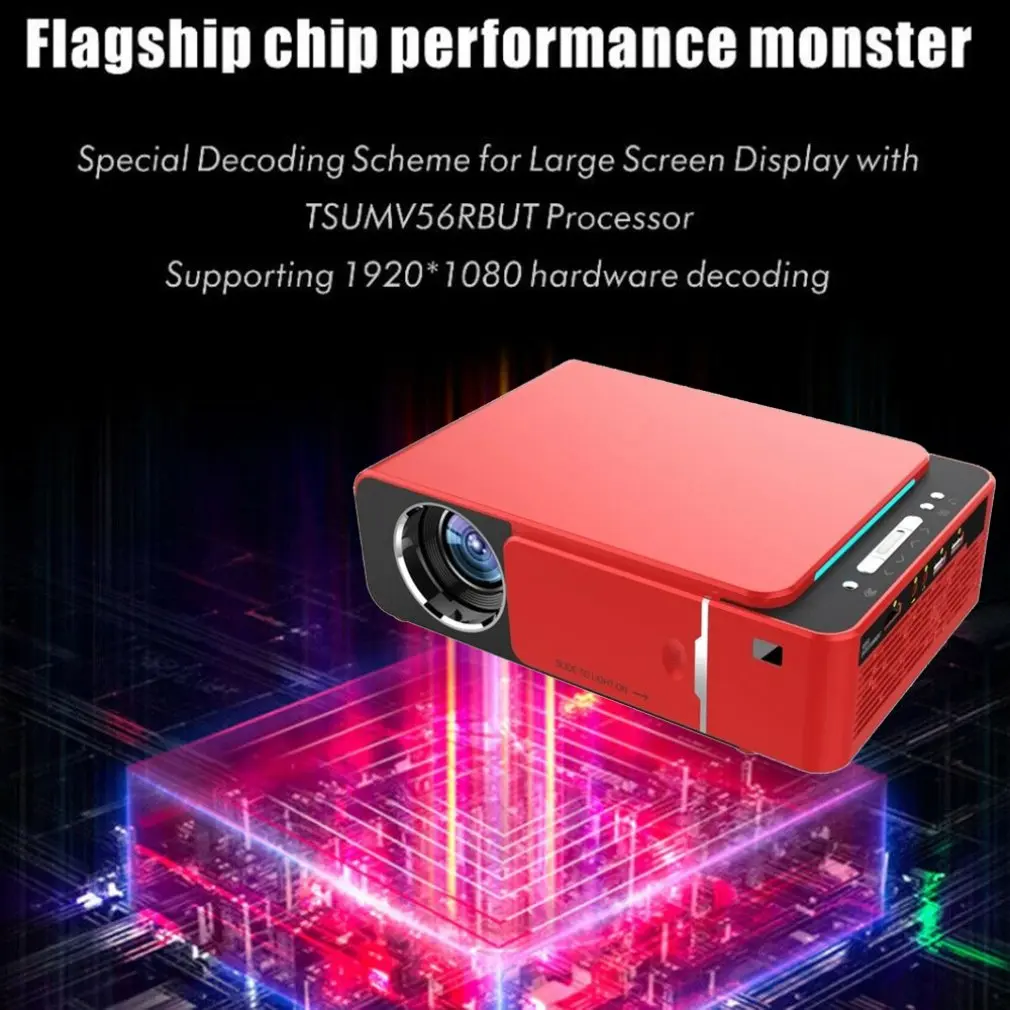 

T6 Android 9.0 WIFI Optional 2600lumen 720p HD Portable LED Projector HDMI Support 4K 1080p Home Theater Proyector Beamer