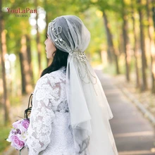 TOPQUEEN VC05 свадебная вуаль с аппликацией, фата с бисером, свадебная фата, Длинная фата для невесты, чтобы быть Камино, velo de novia, свадебная вуаль