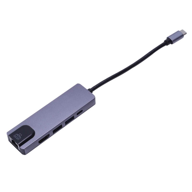 5 в 1 концентратор USB Type C Hdmi 4K USB C концентратор для Gigabit Ethernet Rj45 Lan адаптер для Macbook Pro Thunderbolt 3 USB-C порт зарядного устройства