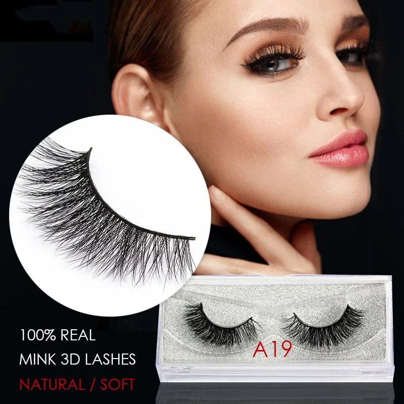 Genailish Mink Lash Handmade Eyelashes Natural False High Quality Fake Eye Lashes Extension for Makeup-A19 | Красота и здоровье