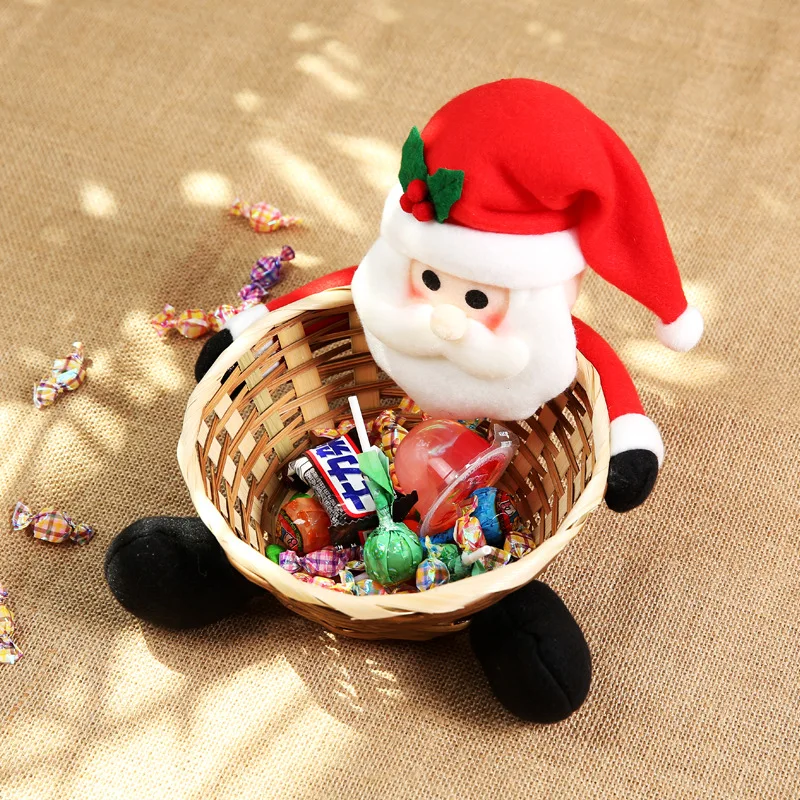 Navidad плетеная корзина для хранения конфет Санта Клаус сумка для конфет Рождественский подарок корзины рождественские украшения для кухни Вечерние - Цвет: L-old men