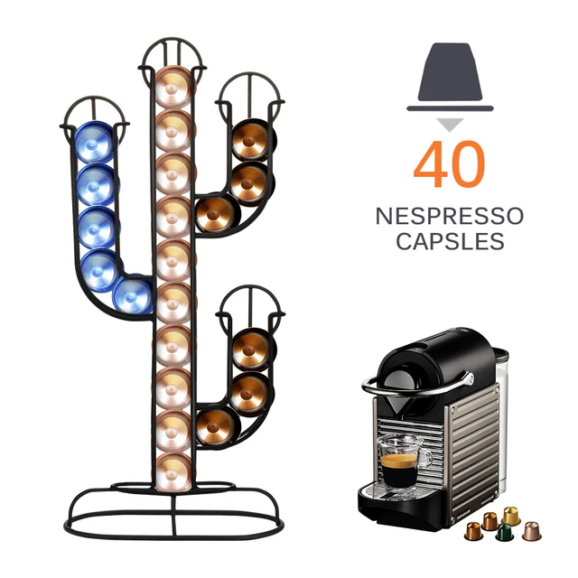 Distributeur de capsules nespresso design bois noir (40 capsules)