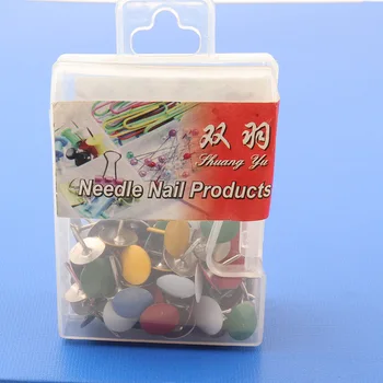 

100 Pcs/box Cork Board push pins cork wall Drawing Pins Thumb Tacks Pushpin the office pin Accessories School Supplies