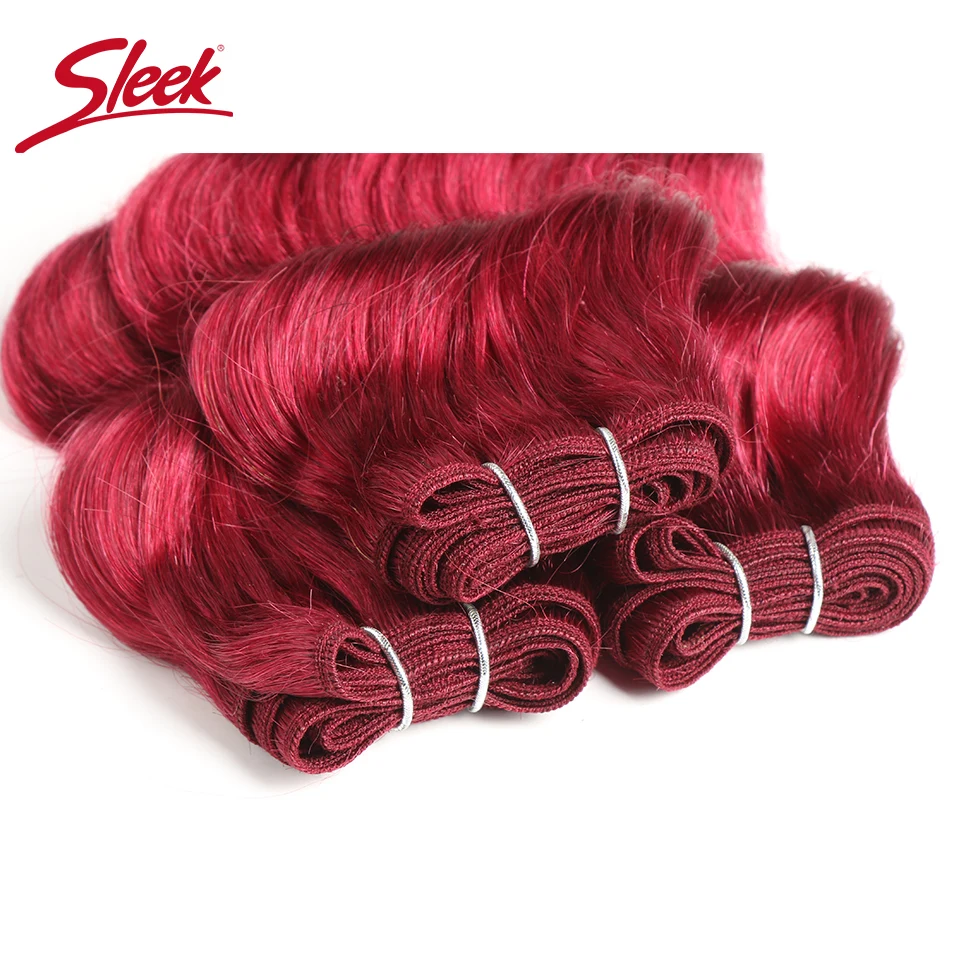 3Pcs/Lot Sleek Hair Brazilian Nature Body Wave Human Hair Double Drawn Piano Color 4/27# 27# Burg# Bundles Extension
