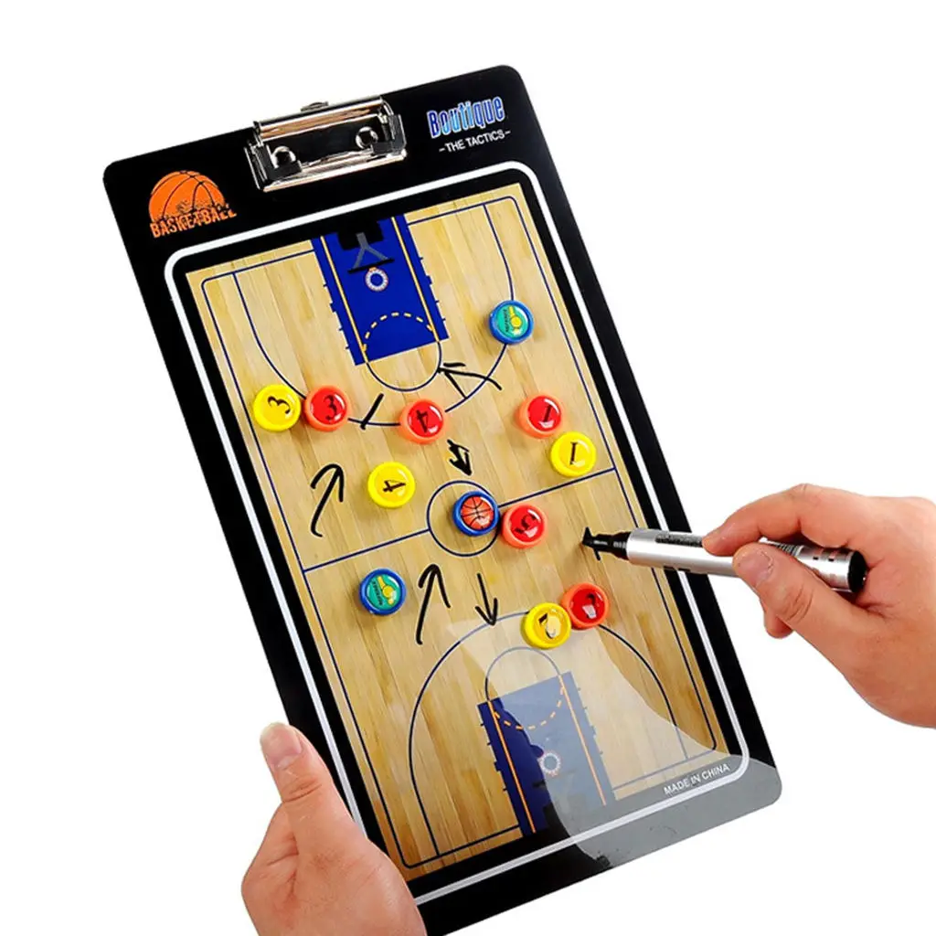 Portable Basketball coaches Board Foldable Tactic Training Clipboard