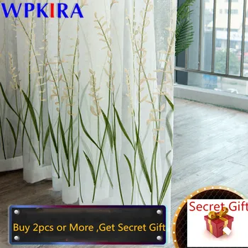 

Exquisite Embroidery Window Blinds Tulle Curtain For Living Room Voile Sheer Curtain Bedroom Balcony Kitchen Drape X-AD456#30