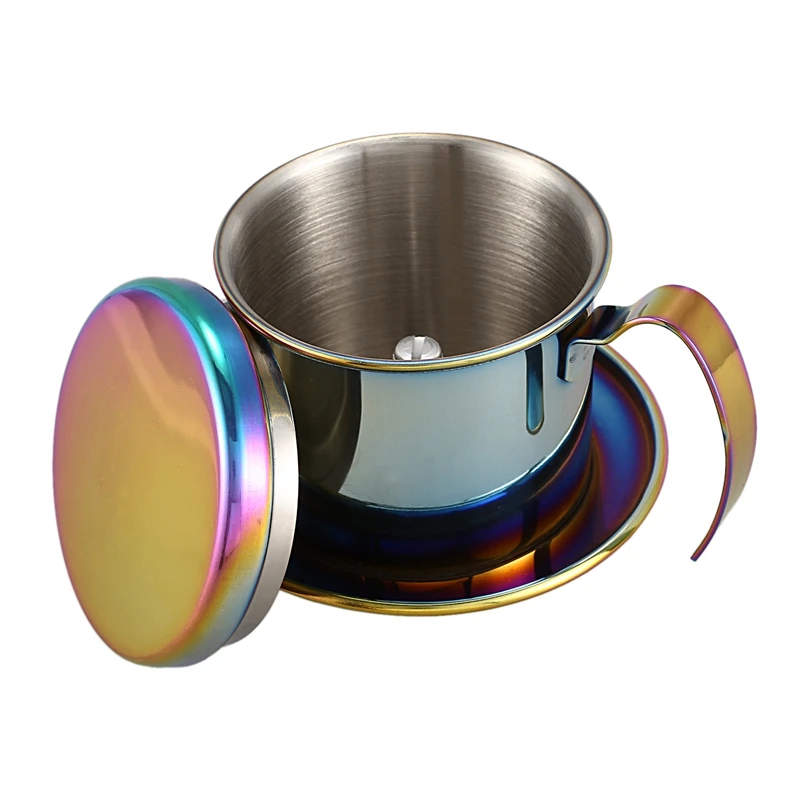 Stainless Steel Vietnamese Coffee Filter Set Best Coffee Dripper for Family/Kitchen/Office/Outdoor Fantasy Color