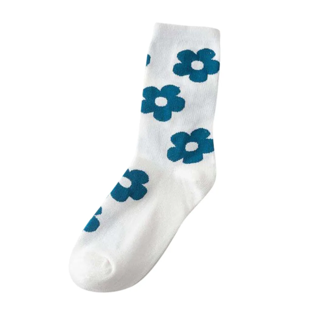 JAYCOSIN, 12 пар, женские носки, чёсаный хлопок, мультяшный хлопок, дышащие носки с цветочным принтом, геометрические, новинка, забавные носки, 903#2