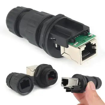 

Portable USB Round Cable RJ45 Connector Waterproof IP68 Network Plug AR22 8 Core LAN Network Plug Adapter Computer Accessories