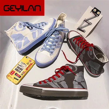 

Men Sneakers Casual Shoes Lightweight couple high Shoes canvas Hard-Wearing non-slip Light Flat Shoes Zapatillas Hombre Footwear