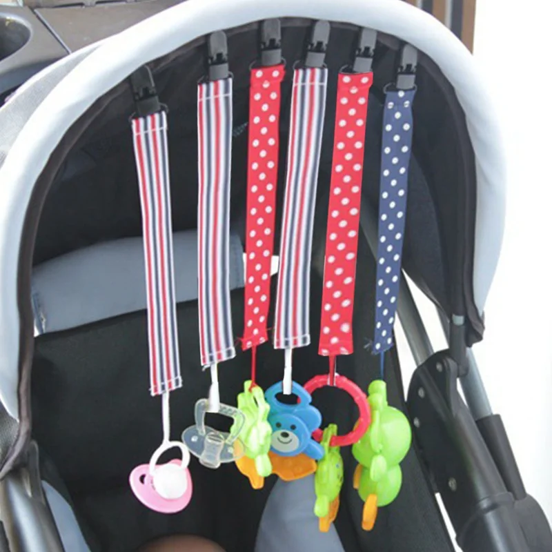 

2Pc Newborn Baby Pacifier Chain Polka Dot Print Anti-Drop Hanger Belt For Infant Stroller Toddler Soother Chain Clip Accessories