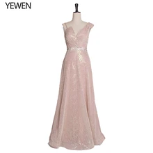 LT4106 новейшее платье для выпускного вечера с v-образным вырезом, женское вечернее платье принцессы с золотыми блестками, вечерние платья, длинные платья для выпускного вечера, vestidos de fiesta