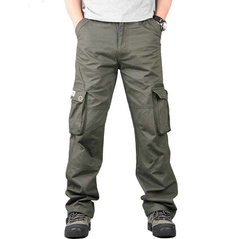 Kaufen Herren Cargo Hose Lässig Multi Taschen Taktische Militärische Hosen Frühling Herbst Baumwolle Armee Lange Hosen Pantalon Homme