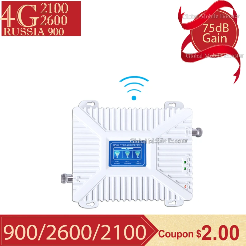 900 2100 2600mhz 4G signal booster 2g 3g 4g Mobile