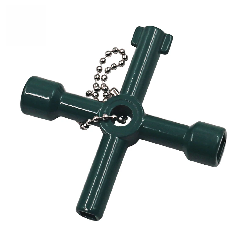 

4 Way Service Utility Key In Universal Cross Key Plumber Keys Triangle For Gas Electric Meter Cabinets Bleed Blue Wrench