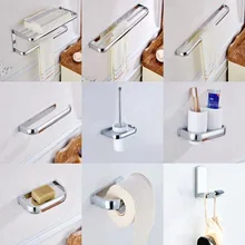 Серебряный полированный хром латунь настенный квадратный аксессуары для ванной комнаты Аксессуары для ванной комнаты крепление для полотенец бар a002