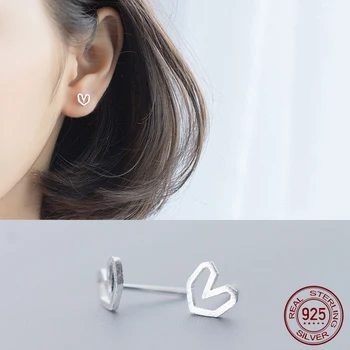 

La Monada Stud Earrings For Women Silver 925 Minimalist Hollow Heart Fine Women Earrings In Jewelry Stud Earrings 925 Silver