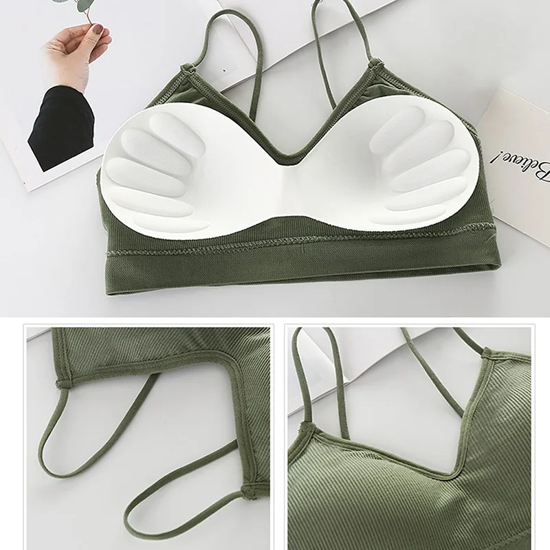 SFIT Cotton Sports Bra Womens Bras Sports Underwear Womens Lingerie Crop Tops Gym Top Sports Tank Top Women Push Up Solid Sports Bra Jogging Gym Bra Girl Underwear Fitness Running Yoga Sport Tops Sports Bra