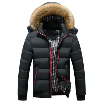 

Men's Winter Jackets Thick Hooded Fur Collar Parka Men Coats Casual Padded Mens Jackets Male Clothing 6XL 7XL SA748