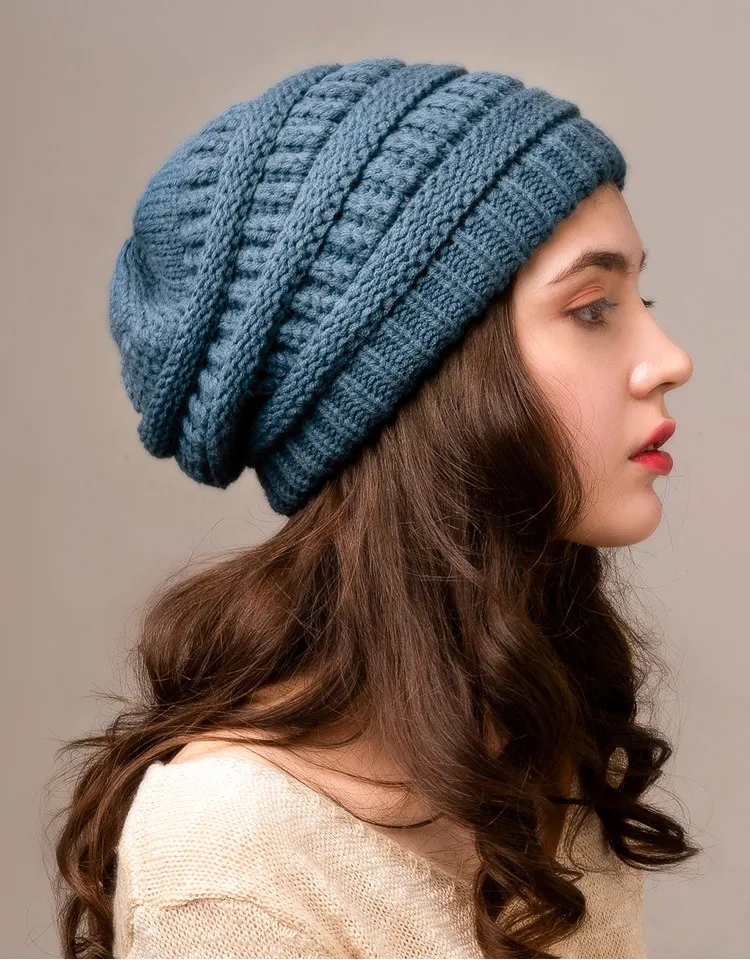 FURTALK Зимняя шапка Slouchy Beanie для женщин Вязаная теплая флисовая подкладка Шапка для женщин Skullies Шапочки Красный Желтый Черный Серый Кепка