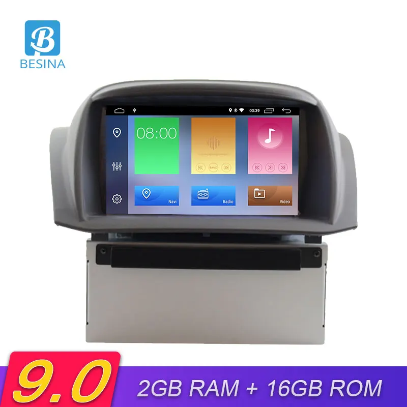 Top Besina Android 9.0 Car DVD Player For Ford Fiesta 2008-2017 2 Din Car Radio GPS Navigation WiFi Car Multimedia Player Stereo RDS 0