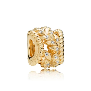 

100% 925 Sterling Silver New 7767597CZ SHINE DAZZLING GRAIN SWIRLS CHARM Beaded Original Jewelry Free Shipping