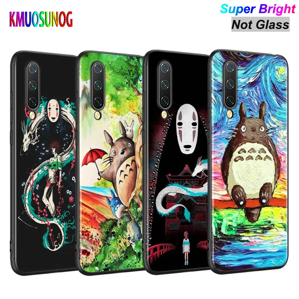 

Black Cover Anime Totoro Ghibli Spirited for Xiaomi Mi A3 A2 A1 5X 6X 6 8 Lite 9 9SE CC9 F1 9T 9TPro Play Phone Case