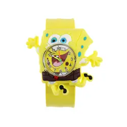 Милые часы для малышей, подарок для детей, желтые Силиконовые кварцевые часы, детские игрушки