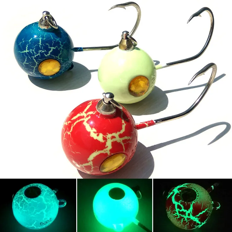 

200g 3color ALL strong glow Heavy game fishing lure jig head Crackle lure jigging lure boat fishing Cracklelure