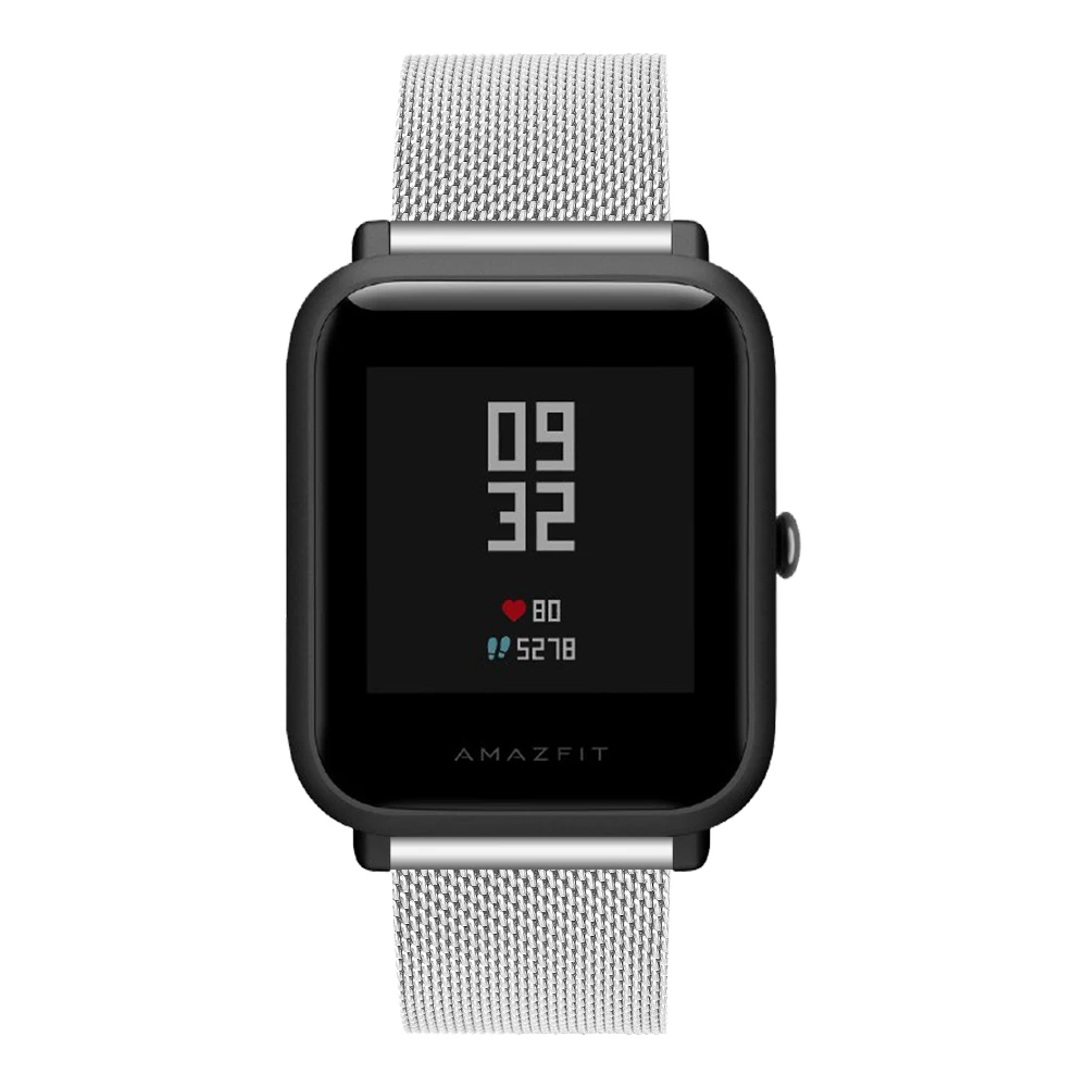 Серебристый Для Xiaomi Huami Milanese ремешок для часов из нержавеющей стали с застежкой-защелкой металлический ремешок для часов - Цвет: Серебристый