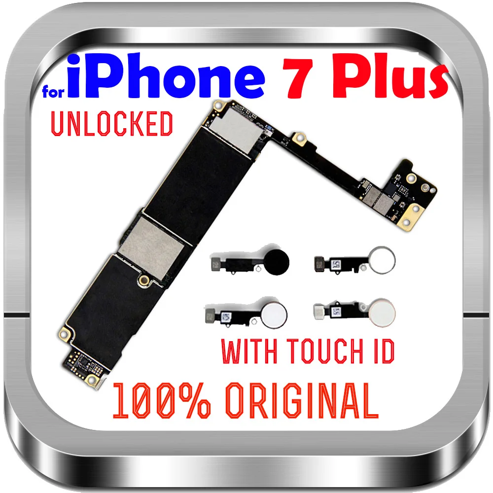 Разблокированная фабрика для IPhone 7 Plus с/без Touch ID без iCloud материнская плата 100%