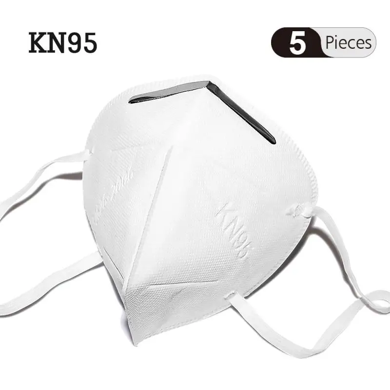 

5PCS KN95 Mask Equivalent To FFP2 Mask Protection N95 Mask Metal Nose Masks Anti-fog Dust-proof Haze-proof Anti-fog Mask